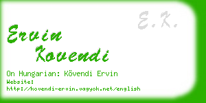 ervin kovendi business card